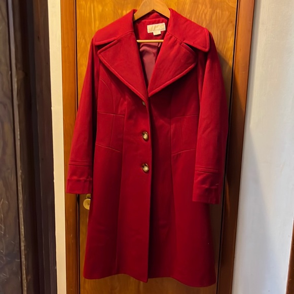 MICHAEL Michael Kors Jackets & Blazers - MICHAEL Michael Kors Red Wool Blend Pea Coat